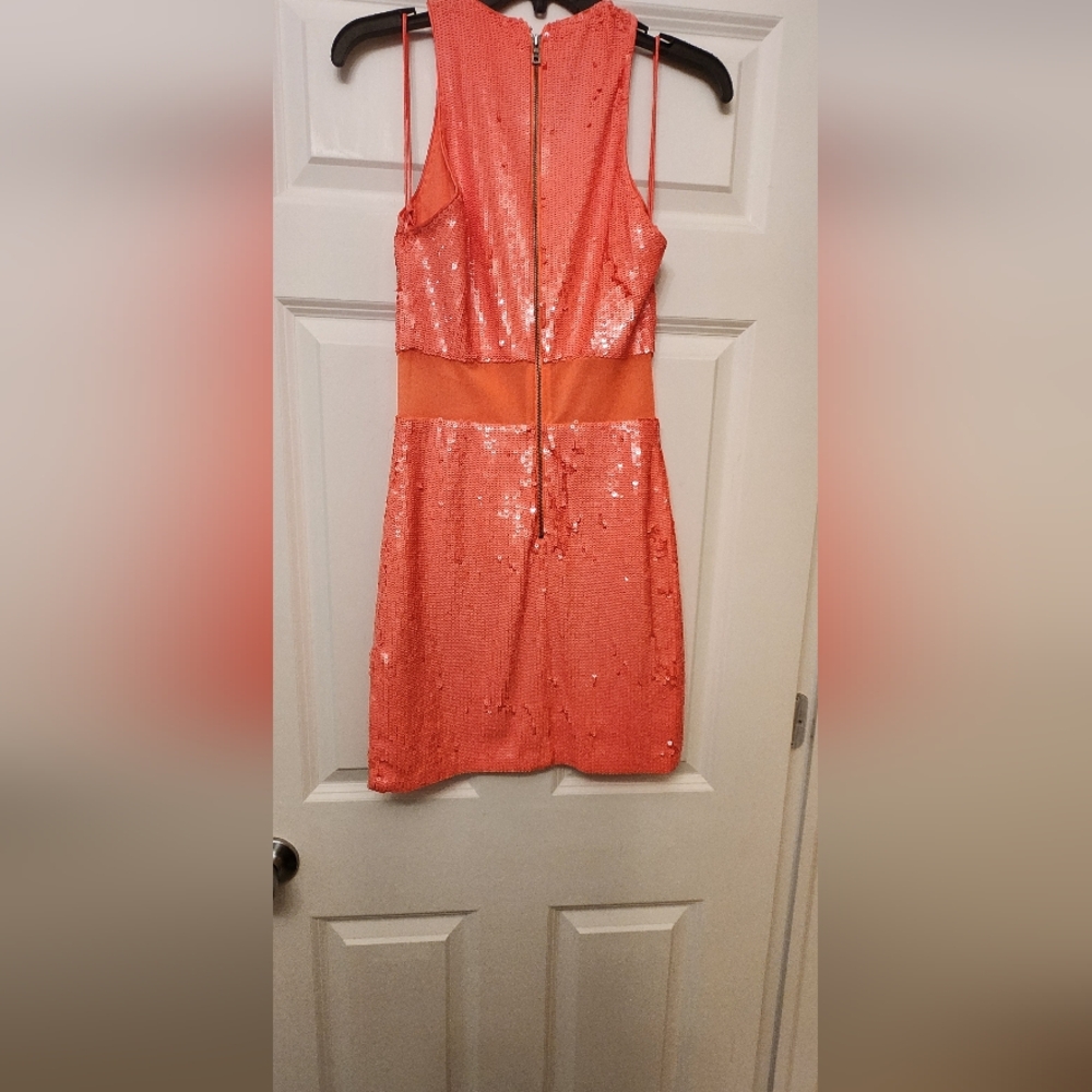 Alice + Olivia Cara Sequin Mesh Cut Out Mini Dress - Picture 9 of 14